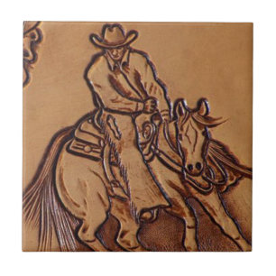 Carreau Cowboy en cuir occidental de rodéo d'équitation