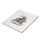 Carreau Cowboy Riding Easter Bunny Western Howdy Easter Fu (Côté)