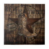 Carreau Cowboy solitaire primitif de pays occidental (Devant)