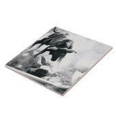 Carreau Cowboy sur la terre après être tombé taureau (Côté)