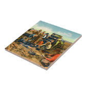 Carreau Cowboys au chariot de mandrin (Côté)