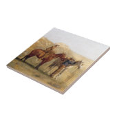 Carreau Cowboys occidentaux avec des chevaux (Côté)