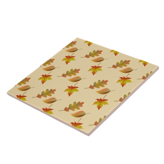 Carreau Cozy autumn maple leaves oak leaves (Côté)