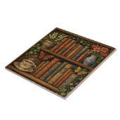 Carreau Cozy retro book shelf botanical coffee tea lover (Côté)