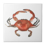 Carreau Crabe aquarelle - Rouge<br><div class="desc">"Crabe aquarelle" par Emma Scarvey. Comprend un crabe d'aquarelle rouge sur un arrière - plan blanc.</div>