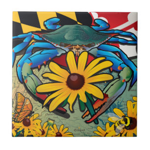 Carreau Crabe bleu Maryland aux yeux noirs Susan