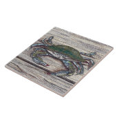 Carreau Crabe Bleu sur quai Carrelage photo en céramique (Côté)