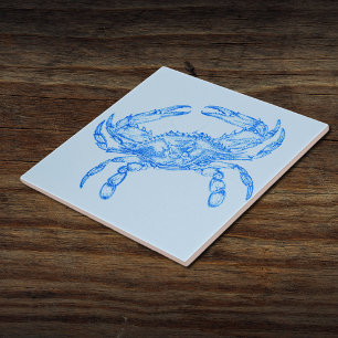 Carreau crabe bleu vintage