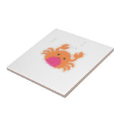 Carreau Crabe caricaturale orange (Côté)