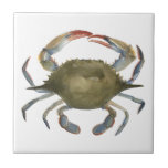 Carreau Crabe d'aquarelle - gris<br><div class="desc">"Crabe aquarelle" par Emma Scarvey. Comprend un crabe gris aquarelle sur un arrière - plan blanc.</div>