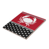 Carreau Crabe marine Monogramme Cerami noir blanc rouge (Côté)