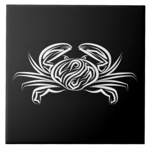 Carreau Crabe tribal noir et blanc