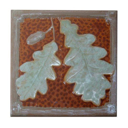 Carreau Craftsman Oak leaf Ceramic Decorative tile (Devant)