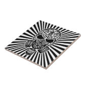 Carreau Crâne apocalyptique de sucre de courrier, noir et (Côté)