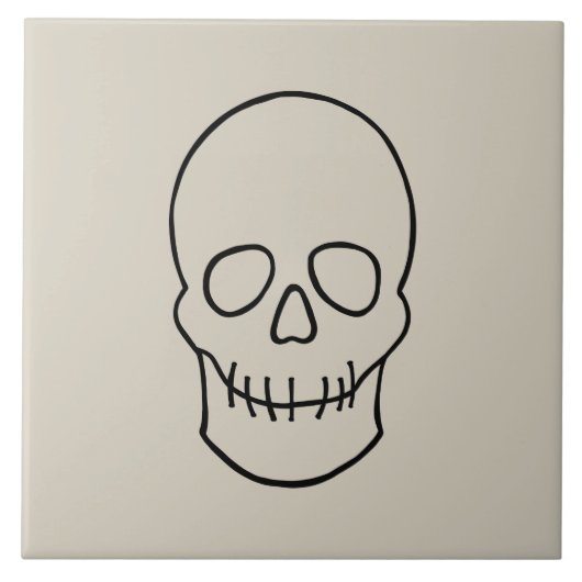 Carreau Crâne - Bone White et Bat Black (Devant)