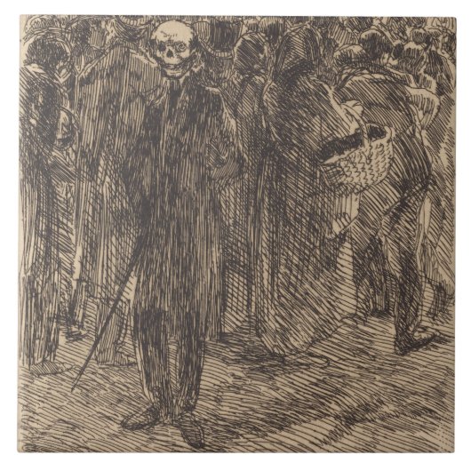 Carreau Crâne dans la foule (par Albert Besnard) (Devant)