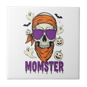 Carreau Crâne de Momstre Maman drôle d'Halloween