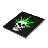Carreau Crâne de roche pointu avec cheveux de Spikey vert (Côté)