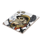 Carreau Crâne de tabagisme avec le casque, les avions et (Côté)