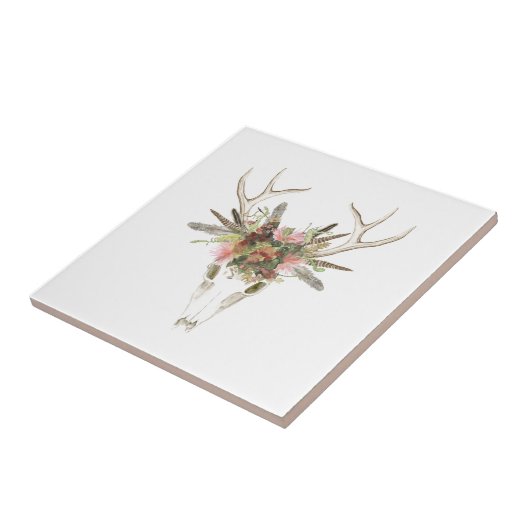 Carreau Crâne et fleurs de cerfs (Côté)