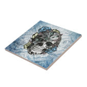 Carreau Crâne grunge de sucre de sucrerie dans jaune et (Côté)