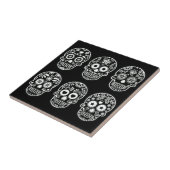 Carreau Crâne noir et blanc de sucre (Côté)