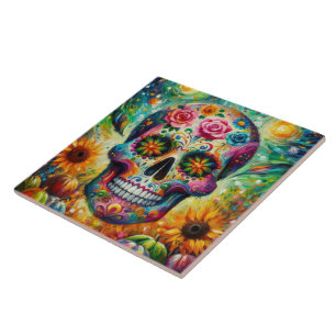 Carreau Crâne sucre Dia De Los Muertos Jour des Morts