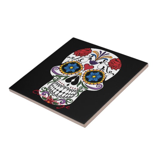 Carreau Crânes humaines décorées Art Thunder_Cove (Côté)