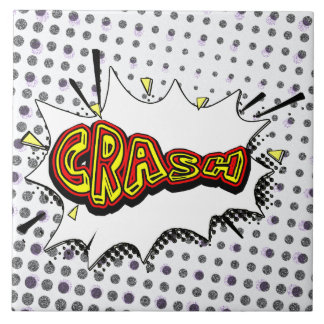 Carreau Crash Action Bubble Rouge et Jaune Typographie