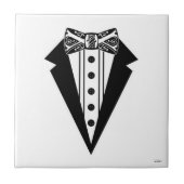 Carreau Cravate Bow noir et blanc avec Tux (Devant)