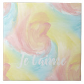 Carreau Cravate-Dye Retro Pastel Peinture d'Aquarelle dans (Devant)