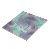 Carreau Cravate-teinture violet vert peint Aquarelle dans  (Côté)