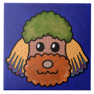 Carreau Crazy abstrait chien visage Carrelage en céramique
