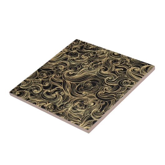 Carreau Création de minuit dorée - (Côté)