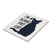 Carreau Création graphique de chat noir Halloween effrayan (Côté)