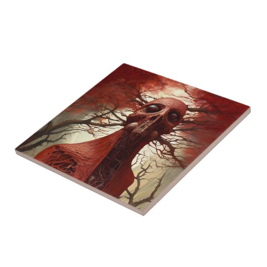 Carreau Créature Alien Sci-fi Horreur Art (Côté)