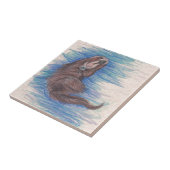 Carreau Créature d'animal sauvage de loutre de mer petite (Côté)