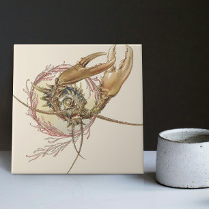 Carreau Créature fantastique Enchantant Art Nouveau Seder