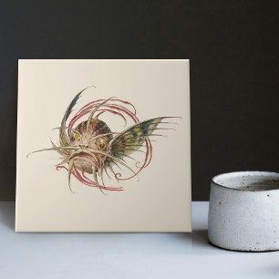 Carreau Créature fantastique Enchantant Art Nouveau Seder