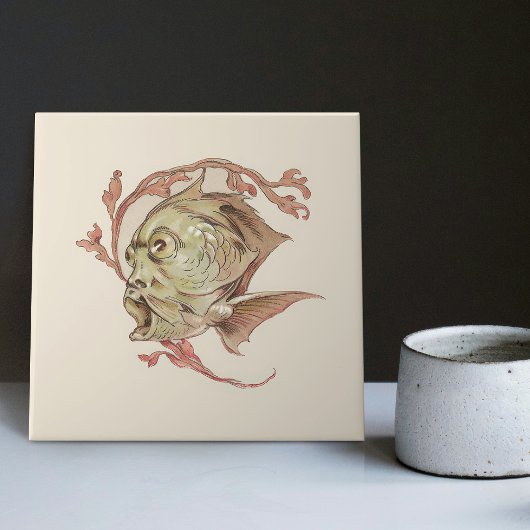 Carreau Créature fantastique Enchantant Art Nouveau Seder