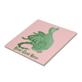 Carreau créature imaginaire mythique dragon vert mignon (Côté)