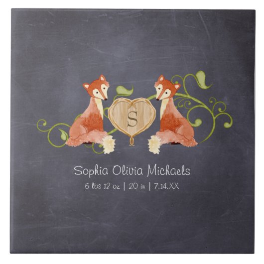 Carreau Créatures animales boisées, renard n vignes Nouvea (Devant)