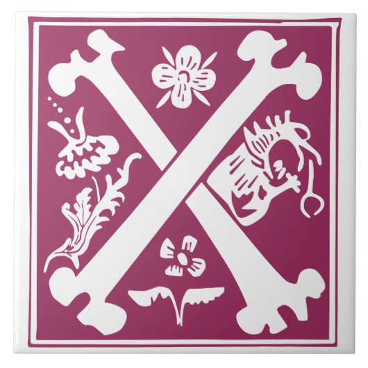 Carreau Créatures mythiques du XVIe siècle Capitale décora (Devant)