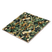 Carreau Crédence de luxe Art déco verte et dorée (Côté)