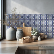 Crédence Méditerranéenne Azulejo Motif Bleu