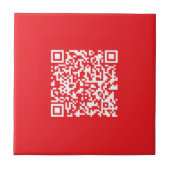 Carreau Créer un code QR rouge scannable (modifiable) (Devant)