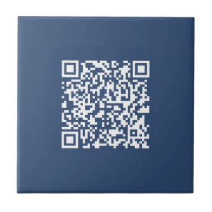 Carreau Créer un code QR scannable   Bleu marine délavé 