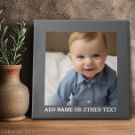 Carreau Créez votre propre bordure grise de la Galerie de<br><div class="desc">Ajoutez votre selfie ou portrait favori d'un ami. Utilisez une photo carré pour créer un cadeau unique et personnel. Si vous avez besoin d'ajuster les images,  cliquez sur l'outil personnaliser pour apporter des modifications.</div>