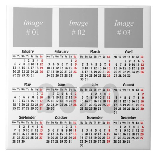 Carreau Créez votre propre calendrier 2020 (Devant)