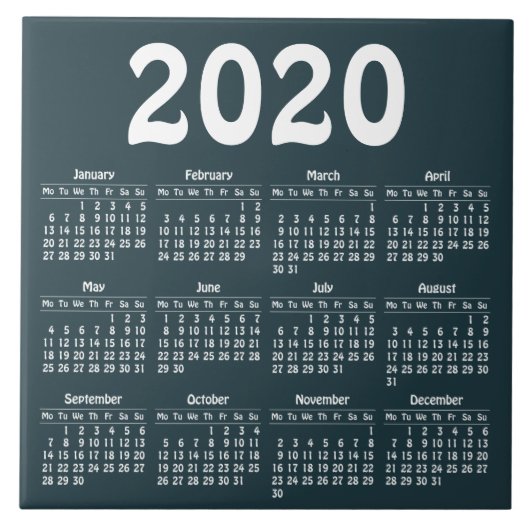 Carreau Créez votre propre calendrier 2020 (Devant)